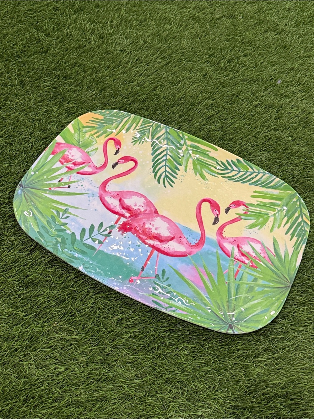 222 Fifth Tropical Flamingo Serving Tray